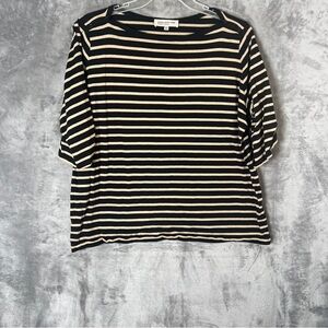 Black and White Striped Women's Top